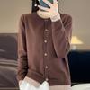 Suéter Cárdigan de Punto de Primavera Otoño Ropa de Mujer Cuello O Patchwork Femenino Manga Larga Tops Tejidos Suéter