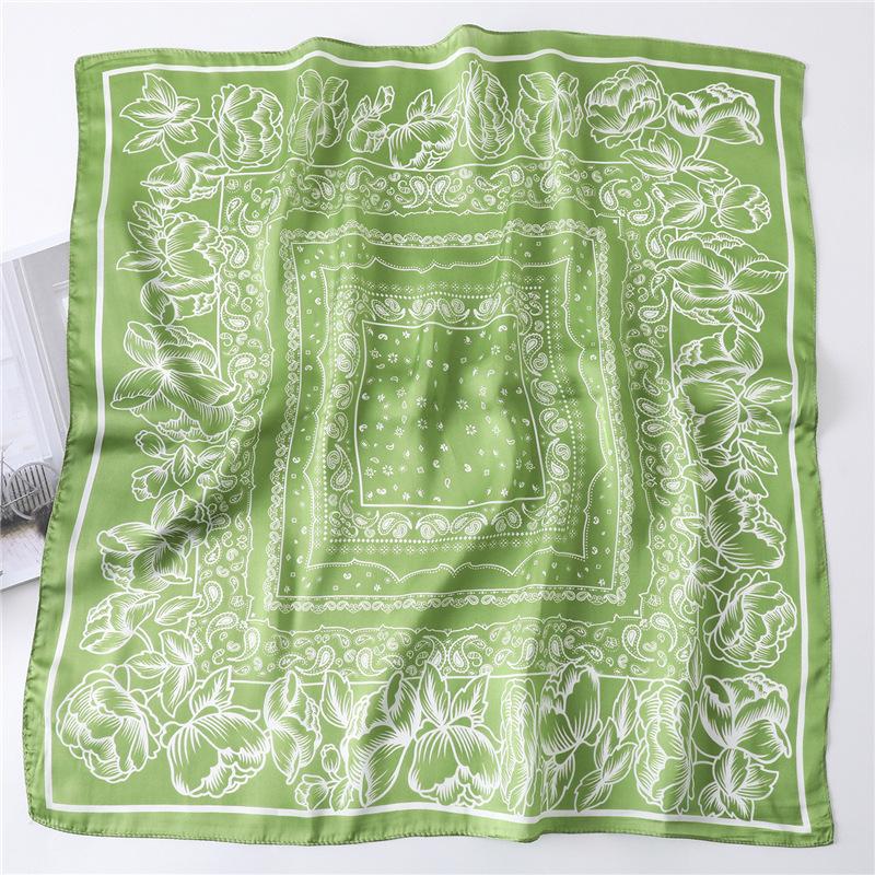 Fashion Print Silk Hairbands Scarf Women Spring New Elagant Floral Bandana Neck Kerchief Head Bands Foulard Female Scarfs