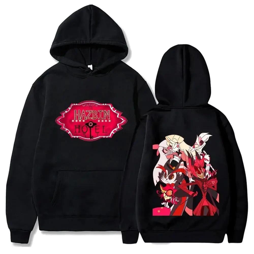 Streetwear Anime Graphic Print Hoodies Funny Hazbin Hotels Hoodie Alastor Sweatshirt Men Women Hotels Clothes Hoodie
