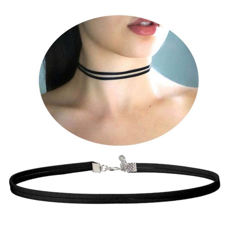 Nischen-Schwarzes Choker-Set 4 Stilvolle Halsketten Trendige Zarte Schlüsselbeinkette Halsschmuck Halskette Accessoires für Damen
