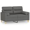 Vidaxl 2-Osobowa Sofa Z Poduszkami, Ciemnoszara, 120 Cm, Tkanina