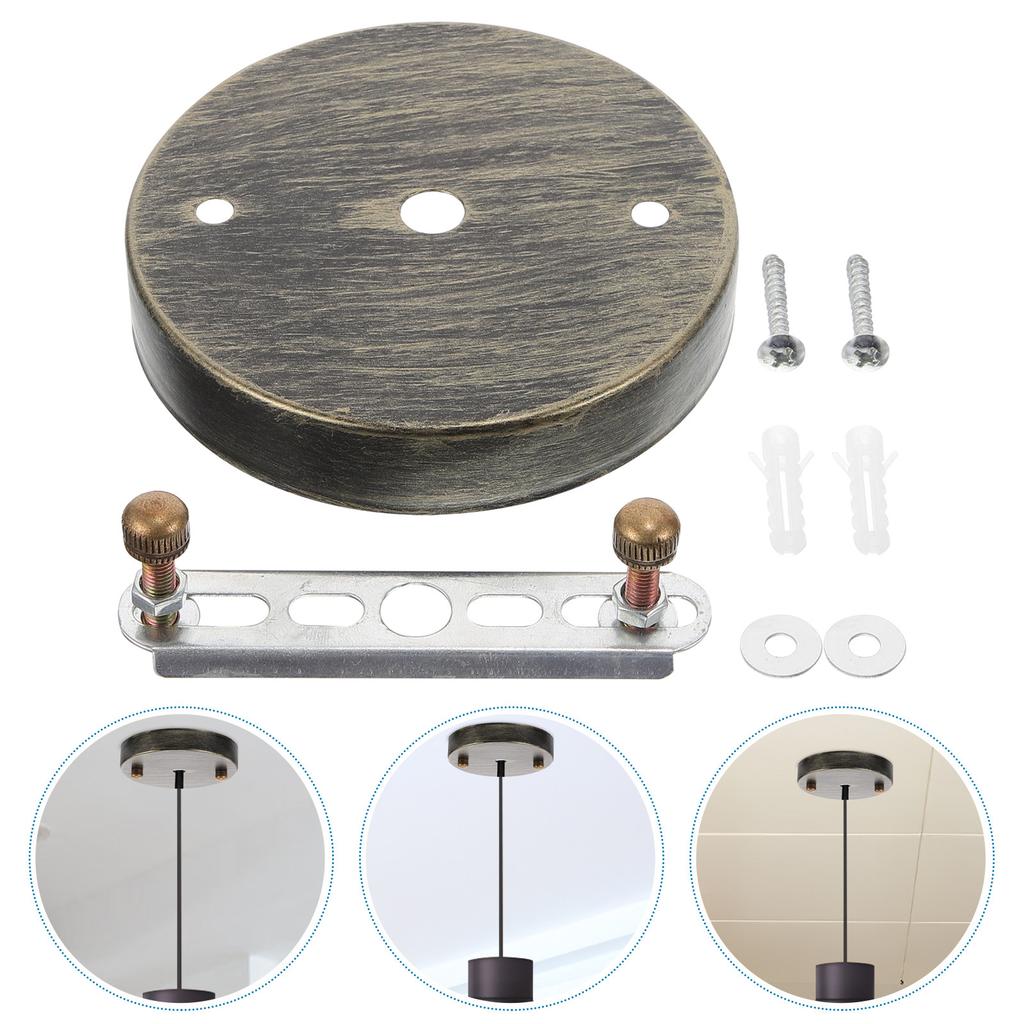 Iron Ceiling Plate Lamp Canopy Vintage Pendant Light Cover Classic Industrial Style Lighting Plate Cover for Home Restaurant