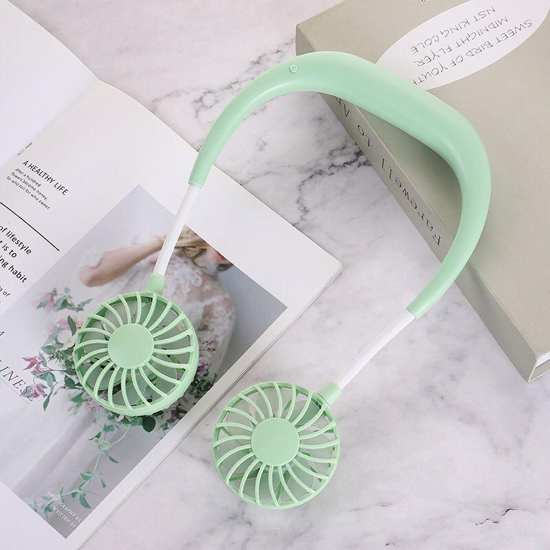 Fan USB Silent Small Electric Fan Suspended Cooling Neck Fan Rechargeable Silent Ventilator Hanging Neck Fan for Travel Outdoor Accessories
