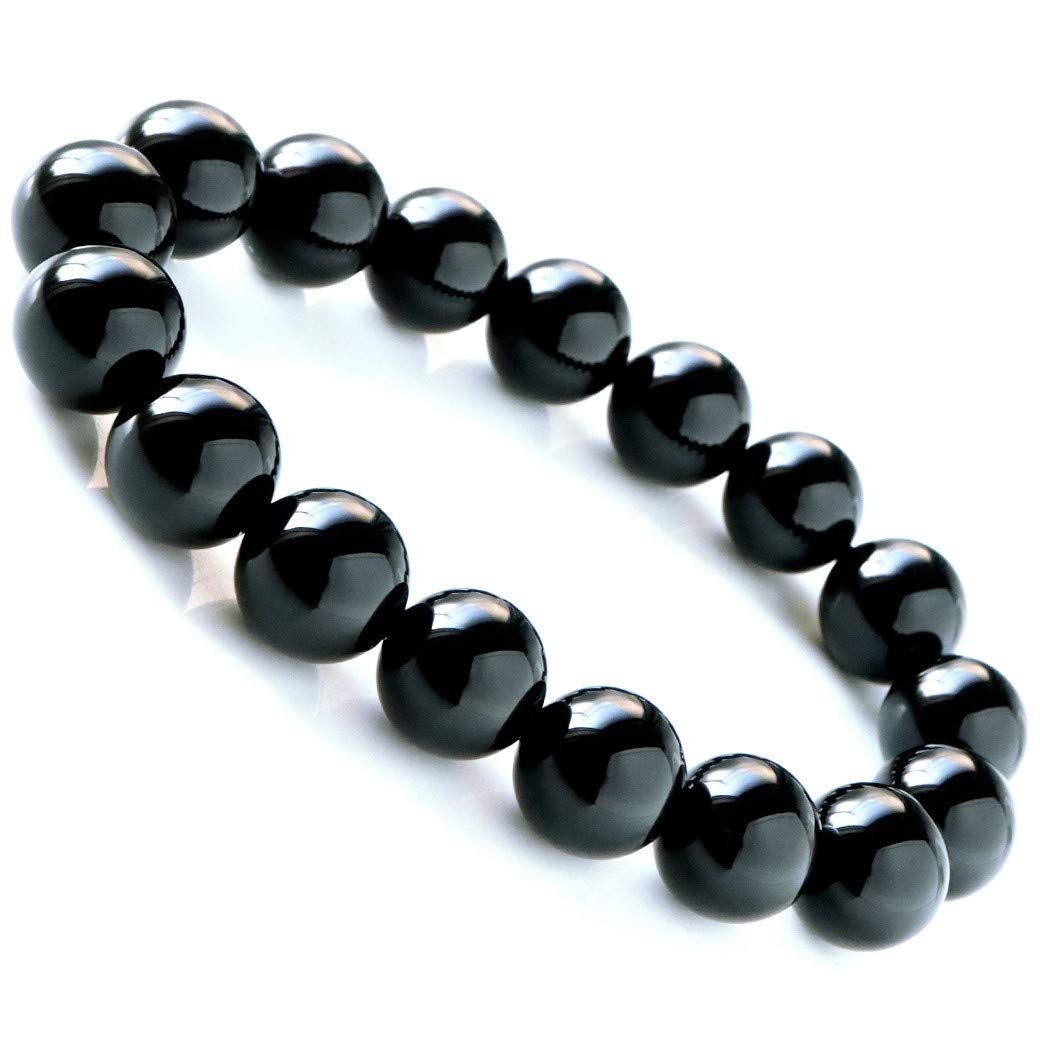 

and Onyx and Black Agate Natural Stone Power Stone Inner 21cm Men s Women s Bracelet, 12mm, Circumference Approx.