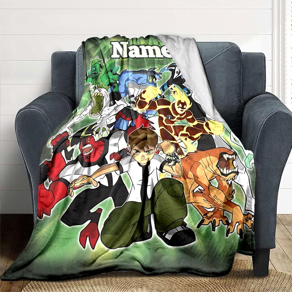 Custom Name Ben Alien Force Adventure Party Blanket For Couch Bed Plush Cozy Fuzzy Blanket Super Soft Warm Blankets For Fall And Winter 09165