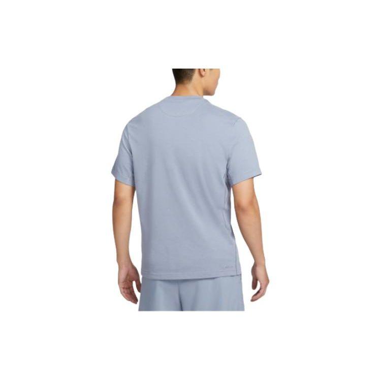 Nike Solid Color Logo Crew Neck T-Shirt Men Tops Blue DV9832-493