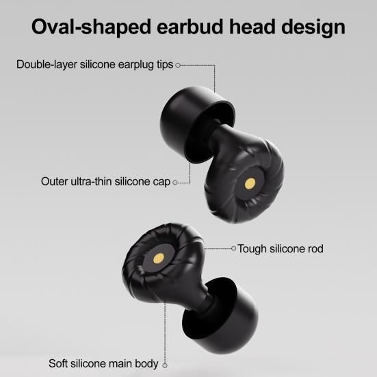 1 Pair Silicone Noise Reduction Earplugs Washable Waterproof Soft Reusable Hearing Protection Concerts Work Study Sleeping Silent Earplugs