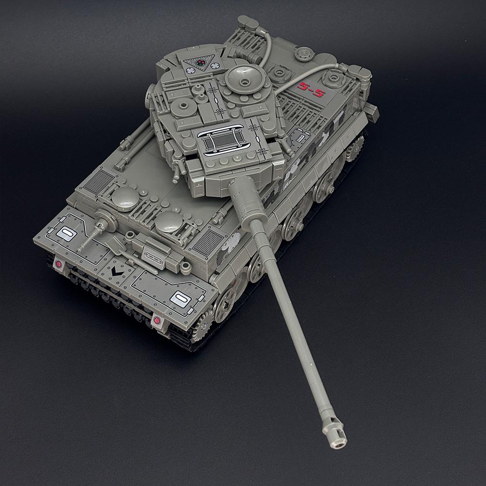 Model Military Vehicle Germen Tiger I Heavy Tank Building Blocks Armored Kit 360 Rotating Turret Tank Toy for Adults Boys Gift