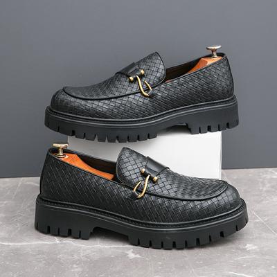 Chaussures Décontractées en Cuir pour Homme Fait Main Mocassins à Plateforme Slip-on Haute Qualité Vert Semelle Épaisse Chaussures Oxford Chaussures de Mariage