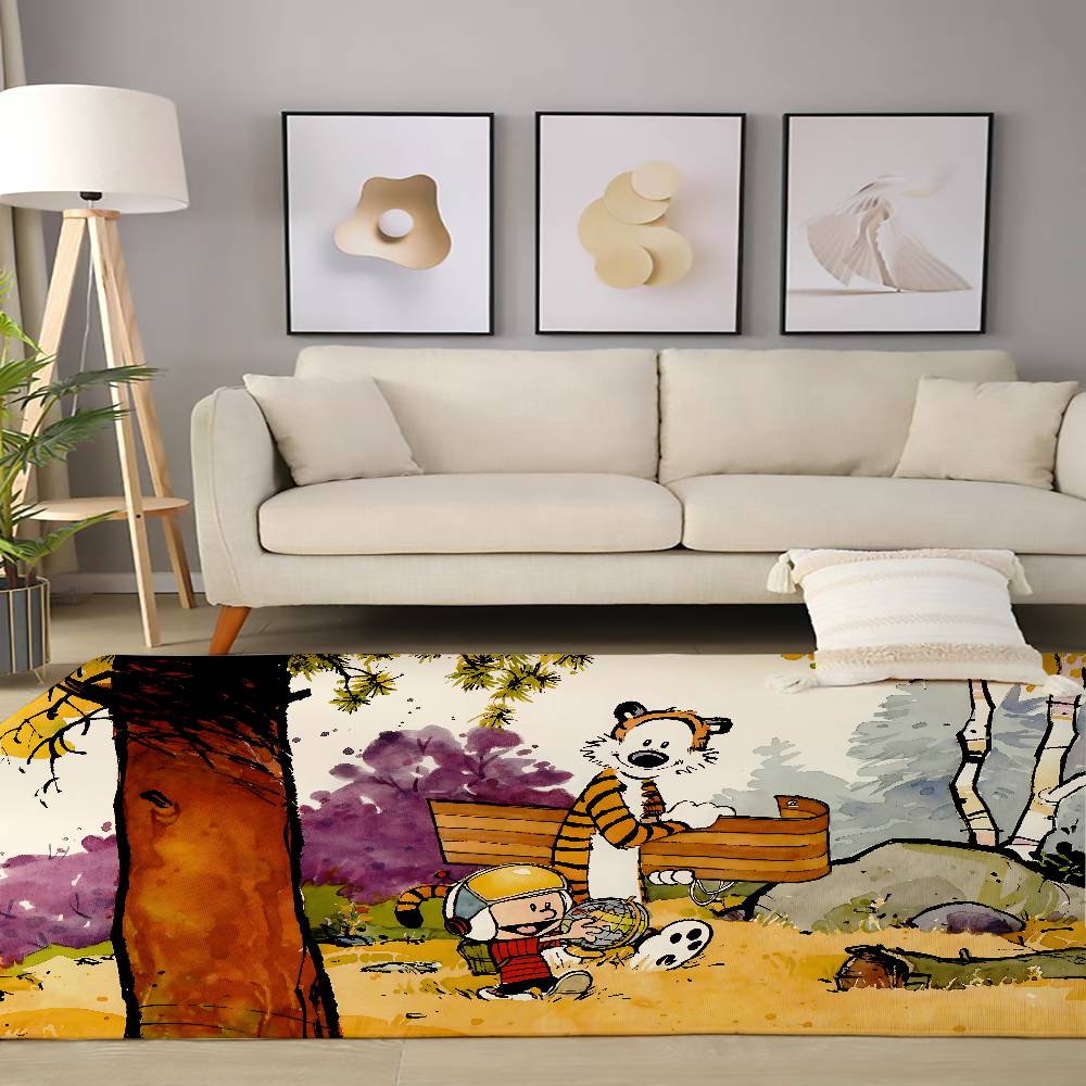 C-Calvin And H-Hobbes Floor Mat Living Room Rug For Bedroom Welcome Mat Outdoor Rug