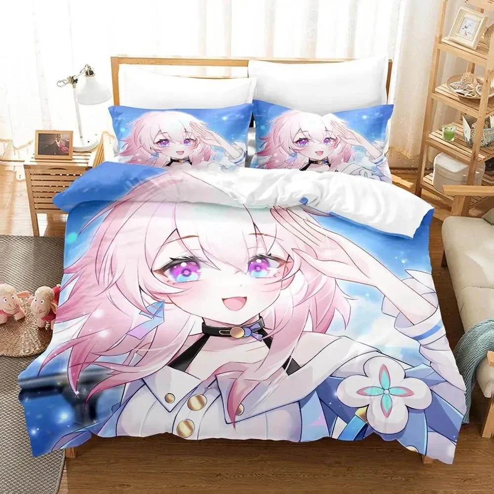 Comfortable Anime Print Duvet Cover Set With Duvet Cover And Pillowcases King Queen Twin Sizes For All Ages