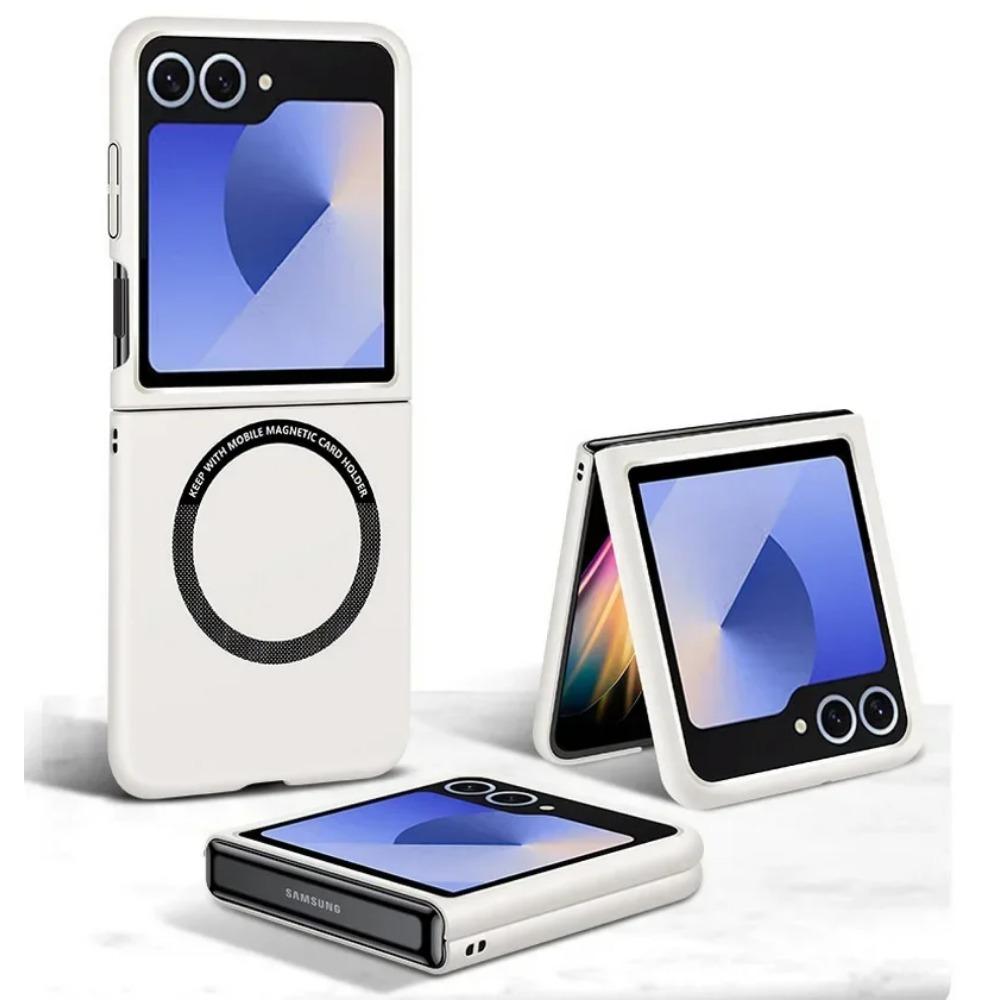 Luxusní Jednoduchý Ultratenký Jednobarevný Kryt na Telefon pro Samsung Galaxy Z Flip 7 6 5 4 3 Magnetická Přitažlivost Nárazuvzdorný Ochranný Kryt