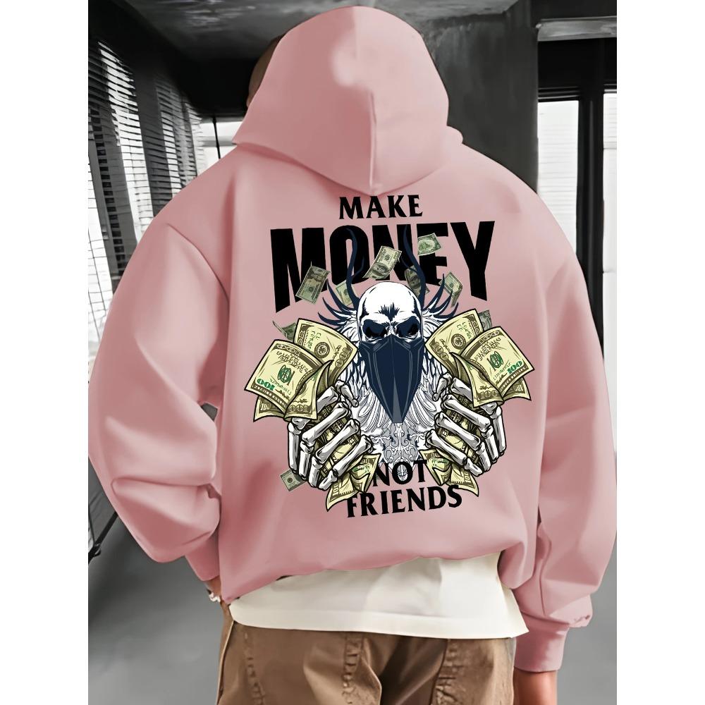 Fashion Men and Women's Autumn Hooded Sweatshirt Make MONEY NOT FRIENDS Printed Hoodies Outdoor Street Sweatshirts Top