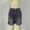 Plus Size Women's Slimming Ripped Raw Hem Denim Shorts