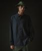 Relaxed Back Satin Shirt [Navy]