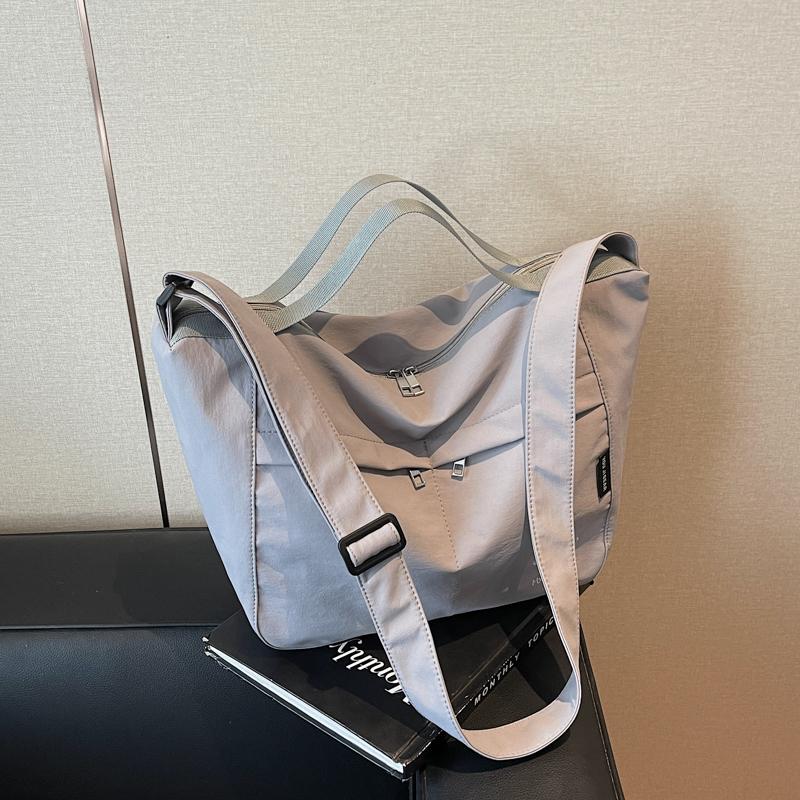 Student Class Handbag Lightweight Waterproof Nylon Cloth Tote Bag Large Capacity Crossbody Bag