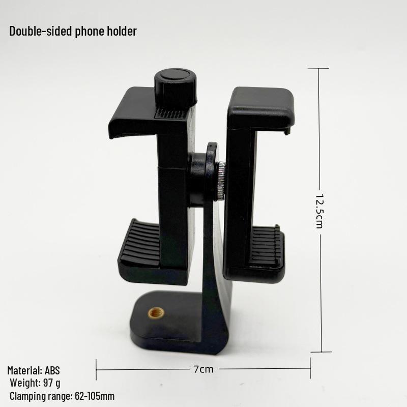 Dual-Position Phone Teleprompter Stand with Rotating Clip for Desktop Live Streaming