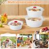 3 Pcs Microwave Bowl with Lid and Steam Rack Microwave Special Soup Bowl Plastic Microwaves Food Bowls for Kitchen Accessories