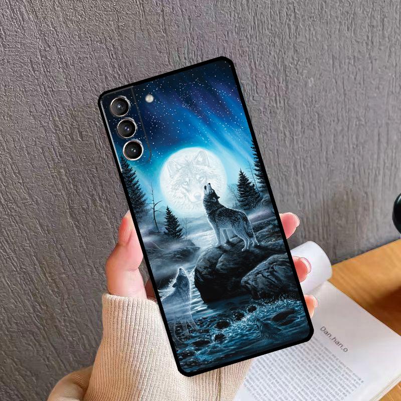 Animal The Wolf Howl Case For Samsung Galaxy S23 S22 S21 Ultra S9 S10 Note 10 Plus Note 20 Ultra S20 FE Cover