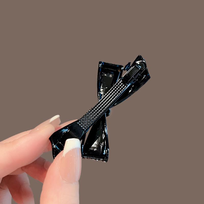 Light Luxury Full Rhinestone Bow Hair Clip Spring Clip Women's Back of Head Haft-tied One-word Clip Fashion Hair Accessories