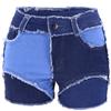 2024 Summer Women's Shorts Multi color Panel Elastic Women's Denim Shorts