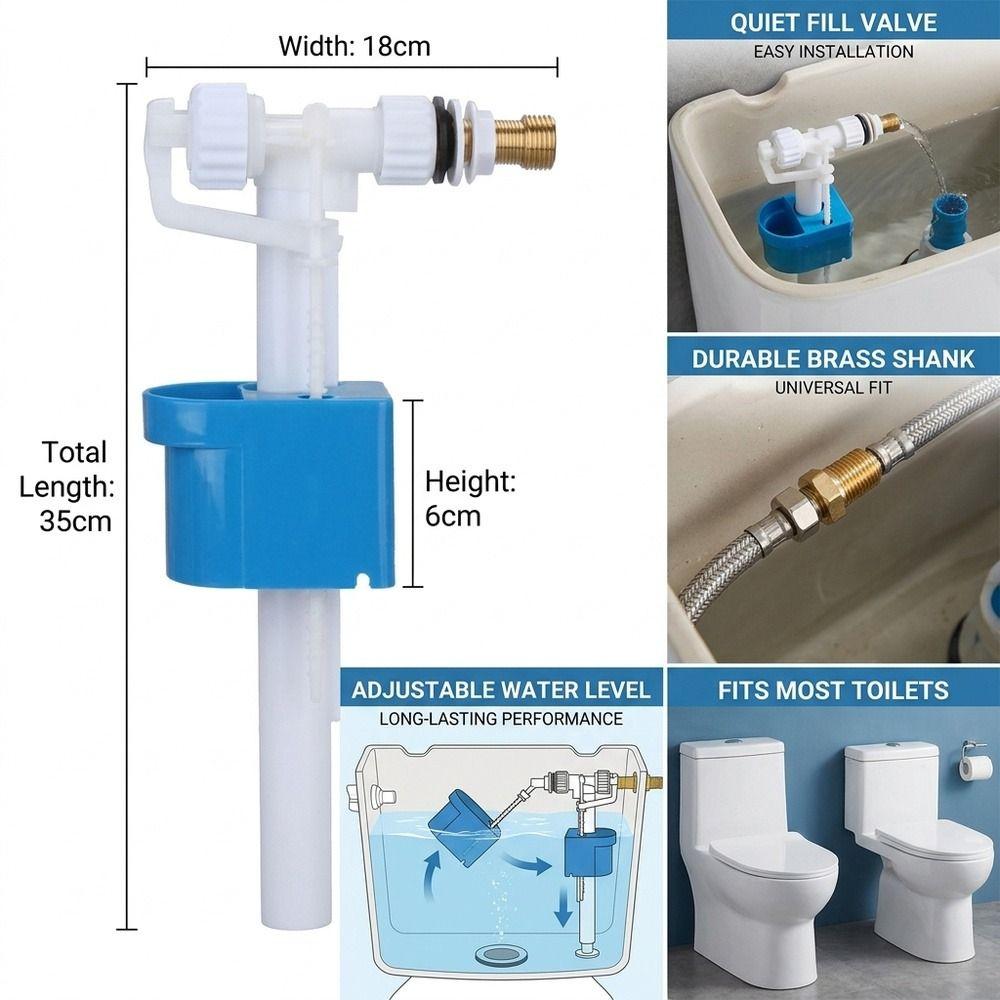 1Pcs Side Mounted Toilet Inlet Valve High Pressure Water Tank Fill Valve  for Toilet Tank Repair