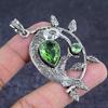 Natural Tsavorite Gemstone 925 Sterling Silver Jewelry Pendant 2.56" v6T66