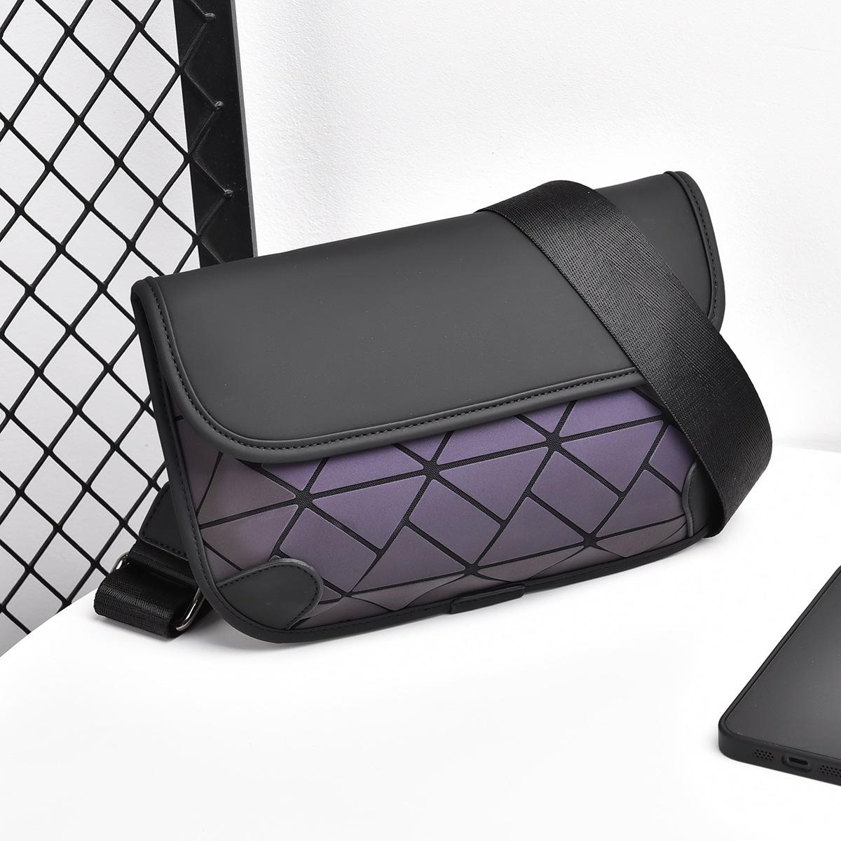 

Trendy Men s Urban Crossbody Bag - Stylish Diamond Pattern, Slim Shoulder Bag, Ultra-Thin Backpack 24cm x 15cm x 3cm