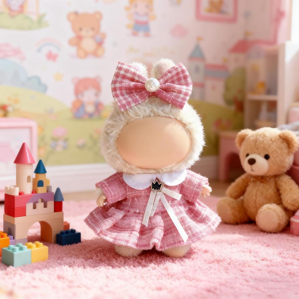 KUGUAOK Plush Toy Clothes - Outfit Only - 15cm 17cm Plush Doll Clothes - Cute Costume Dress-Up DIY Accessory Doll Suit Jumpsuit Photo Path Doll
