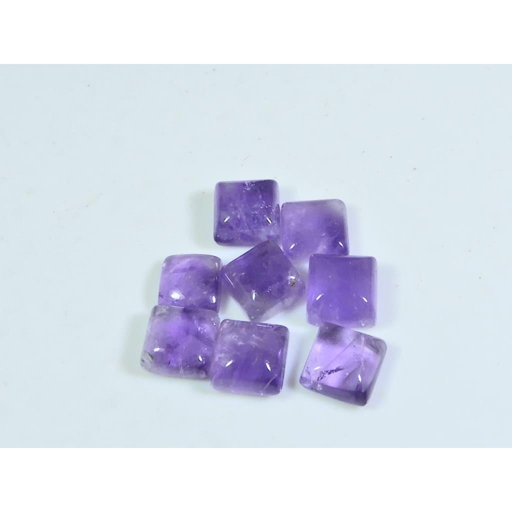 8X8MM Natural Amethst Ring Size Square Cabochon Loose Gemstone 8 Pcs Lot A-438