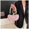 New Lace Flower Evening Bag Pearl Chain Clip Shell Bag Women Crossbody Bag
