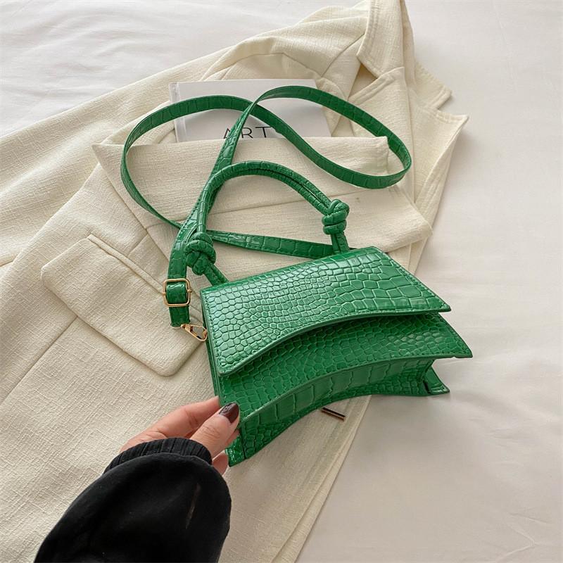 Trendy Street Style Pu Leather Handbag For Women Minimalist Square Shoulder Bag