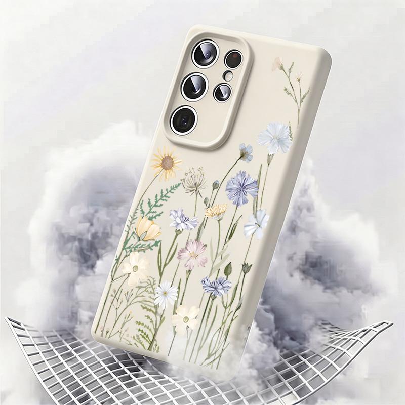 Black Lotus Flowers Print Case For Samsung Galaxy S26 S25 Ultra S24 Plus S23 S22 Ultra Magnetic For Magsafe Liquid Silicone Cover