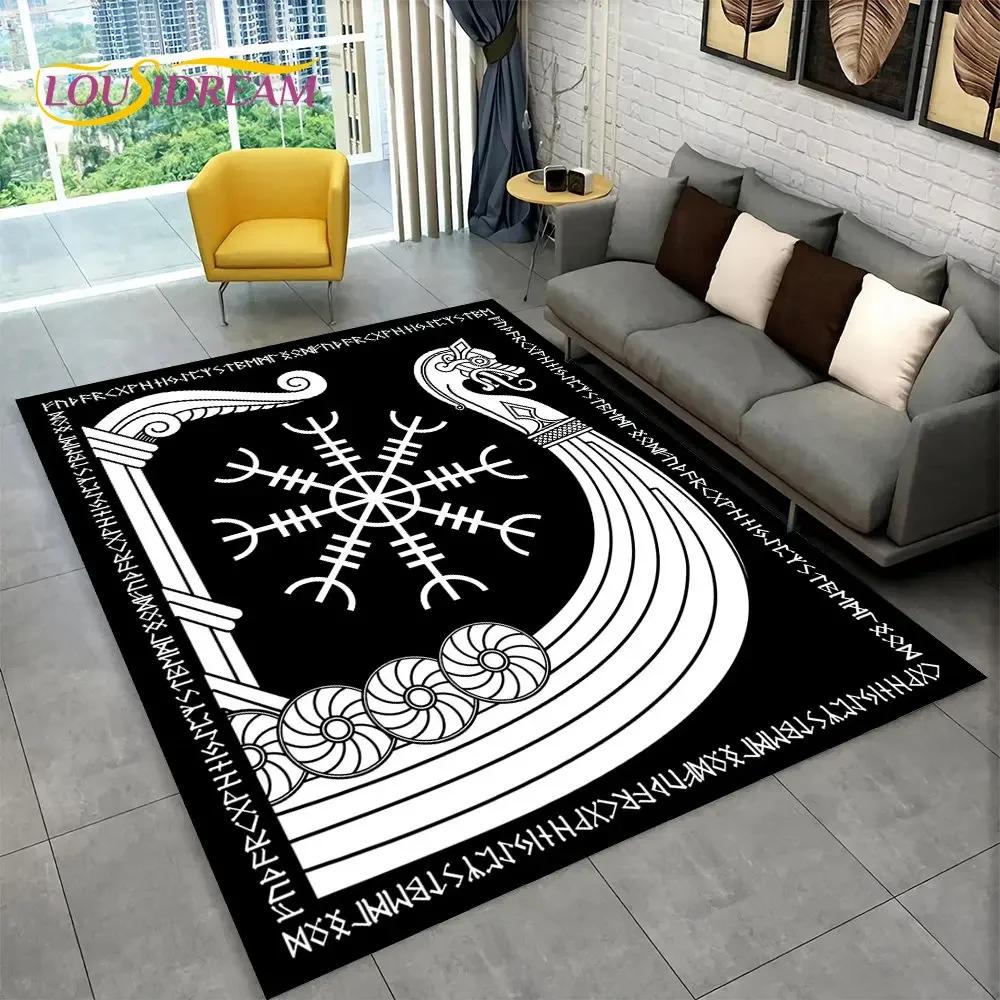 Tappeto con motivo mitologia norrena vichinga Yggdrasill e albero della vita, per soggiorno, camera da letto, divano, zerbino, antiscivolo.