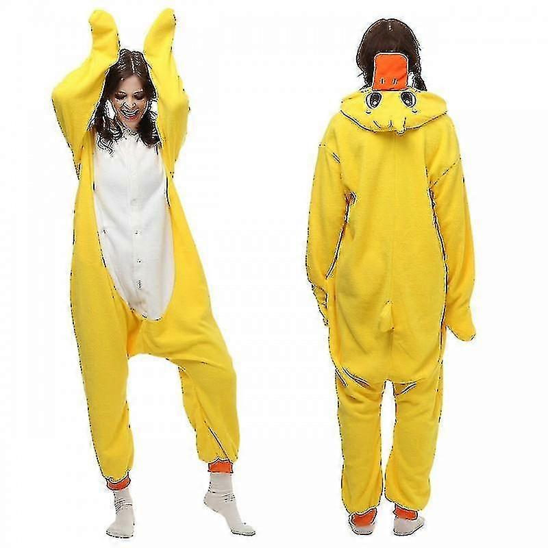 Yellow Duck Costume Pajama Onesie Kigurumi Jumpsuit Animal Hoodie