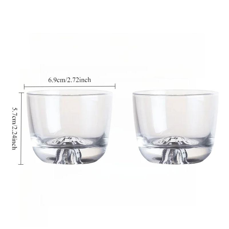 High-end Cup Drinking Cup 105ml Creative Transparent Mountain-view Small Tea Cup Household Tea Cup Wine Glass Liquor Glass Cup 105ml