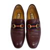 Gucci Sherry Line Leather Horsebit Loafers Wine-red Leather Used