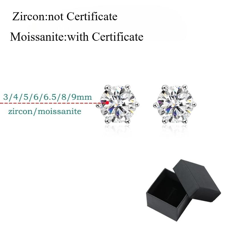 Smyoue 0.1-3CT Certified Moissanite Stud Earring for Women Classic Sparkling Lab Diamond  Silver 925 Jewelry 6-Claws