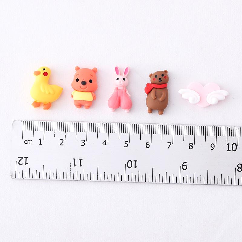 Cute Cartoon Duck Bear DIY Resin Ornaments: Phone Case, Hair Accessories, Stickers - Small Size