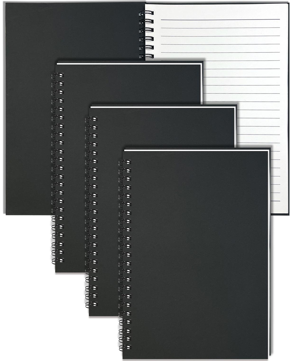 Spiral Journal College Ruled Kraft Cover Notebooks for School Home Office Sketch Drawing (Black,60 Pages)
