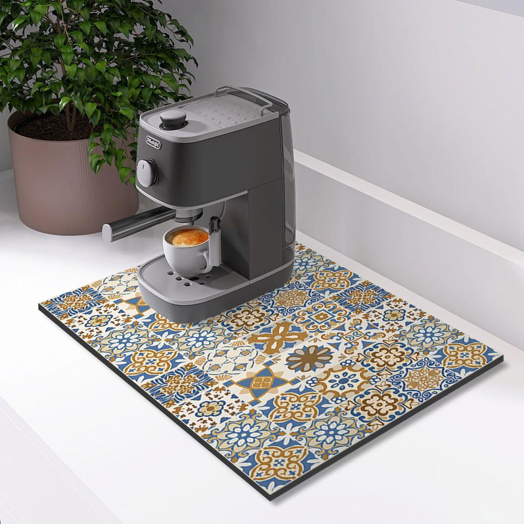 Kitchen Dish Drying Mats Absorbent Coffee Drain Pad Table Placemat Quick Dry Counter Top Rug Non-slip Draining Tableware