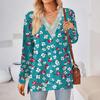 Womens Tops Loose V-neck Contrast Color Split Loose Long Sleeve T-shirt Women's Tops