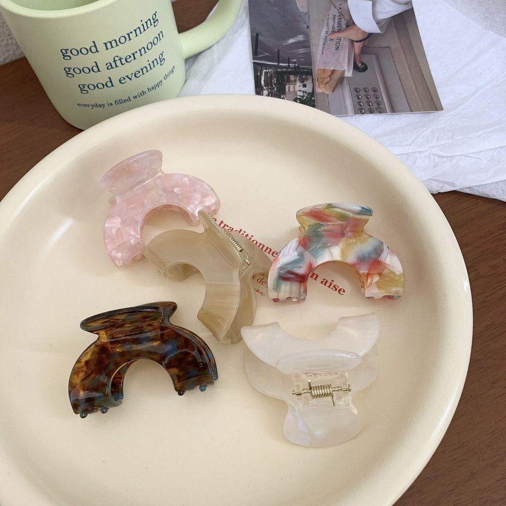 Bogenform Essigsäure Haarspange Klein Geometrie Haar Krabbenklemme Elegant Retro Hai-Klammer Täglich