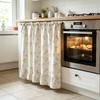 Ruffled Edge Farmhouse Plaid Kitchen Oven Skirt Cotton Privacy Partition Curtain  Porch