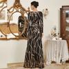 Foreign Trade Long Dress, European and American High-End Long-Sleeved Sexy Long Sequined Evening Gown, Bridesmaid Dress, Dress