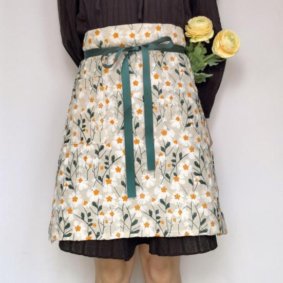 1 sada kuchařské zástěry Šněrovací vyšívací design Poloviční pas Kostým služka Kuchyňka Pracovní oděvy Každodenní použití