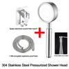 Bathroom 304 Stainless Steel Shower Head Small Waist Pressurized Handheld Nozzle Household Bathroom Shower Head Accessories