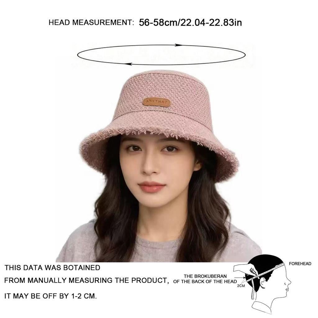 Hollow Out Grass Woven Fisherman's Hat Summer Outdoor Leisure Beach Hats Ladies' Casual Sunscreen Cap Travel Caps