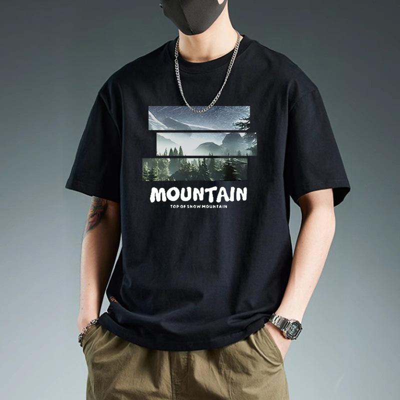 Hongkong Stil Ins Trend Retro High Street Schwergewicht Reines Baumwoll Kurzarm T-Shirt Herren Sommer Locker Vielseitiges Oberteil