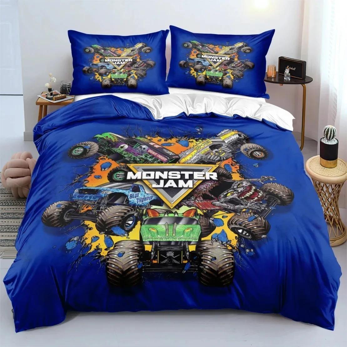 

M-Monster Jam Truck Bedding Set 3D Printed M-Monster Duvet Cover Pillowcase Twin Full Queen King Size For Bedroom Decor 150*200cm 3pcs